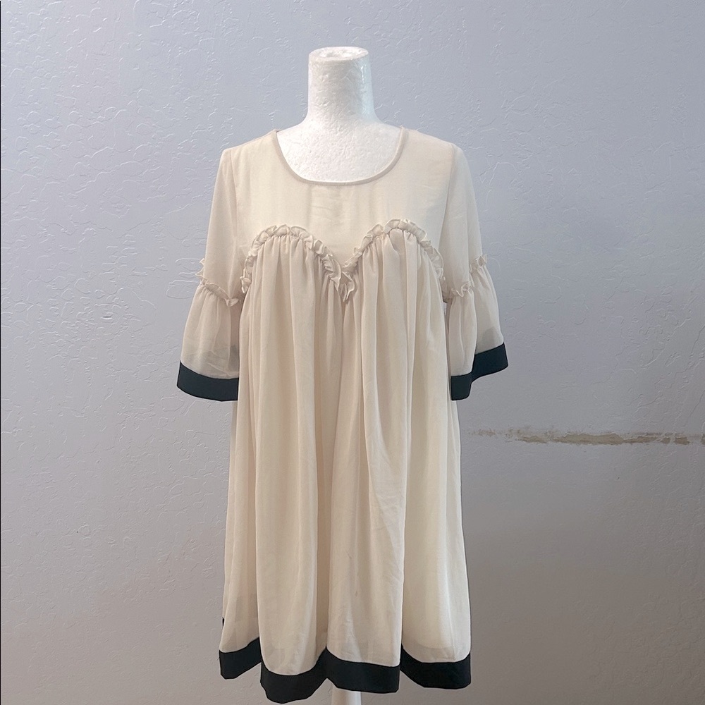 Symphony Cream and Black Mini Dress